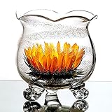 Pet Supplies : Footed Flower Clear Glass Fish Bowl