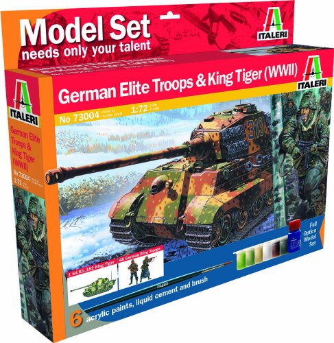 Italeri 73004 - Sonderkraftfahrzeug 182  K&ouml;nigs-Tiger with German Elite Troops Preisvergleich