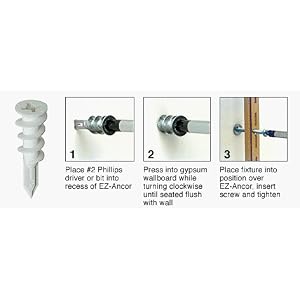 CRL Plastic Anchor and #8 x 1 Screw for Drywall- 50 PK by C.R. Laurence