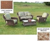 LAGUNA BEACH LIVING SET OF 4 (LOVESEAT) (Java w/Attune Olive) (35H x 60W x 36D)