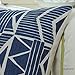 CaliTime Canvas Throw Pillow Cover Case for Couch Sofa Home Decoration Vintage Southwestern Geometric 18 X 18 Inches Navy Blue