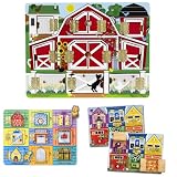 Melissa & Doug Magnetic Farm Hide and Seek, Latches Board, and Magnetic Hide and Seek Board Bundle