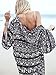 Persun Women Dark Blue Tribe Pattern 3/4 Sleeve Loose Kimono, Blue, Large