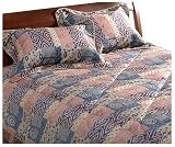 Malibu Shores Blue/Lilac Contemporary 4 Piece Jacquard Comforter Set, King
