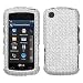 Hard Diamante Protector Skin Cover (Faceplate/Snap On) Full Rhinestones Diamond Bling for LG Encore GT550 AT&T - Silver