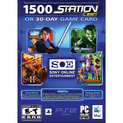 SOE 30 Day Universal Game Card or 1,500 Station Cash