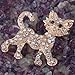 YAZILIND Pretty Gold Plated Full Shining Clear Crystal Cat Brooches and Pins Wedding for Women Gift