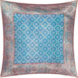 ShalinCraft Pillow Cover Decor Accessories India Christmas Gift Ideas Silk Fabric 16x16 inches