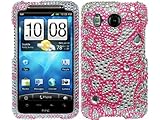 Hot Pink Lace Bling Rhinestone Faceplate Diamond Crystal Hard Skin Case Cov ....