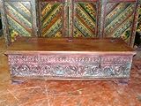 18c Handcarved India Furniture Antique Teak Wood Hope Chest