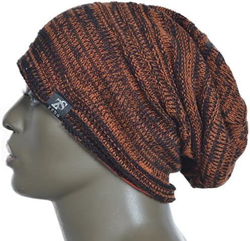 Men Beanie Slouch Knit Winter Cap JK-B5001 Rust