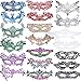 SIQUK 20 Pieces Lace Masquerade Mask Women Venetian Masks, 9 Colors