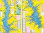 Laminated Topo Map of Toledo Bend Reservior - With GPS Hotspots