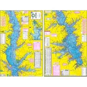 Laminated Topo Map of Toledo Bend Reservior - With GPS Hotspots