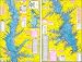 Laminated Topo Map of Toledo Bend Reservior - With GPS Hotspots