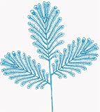 26 Blue Mica Glitter Peacock Feather Spray