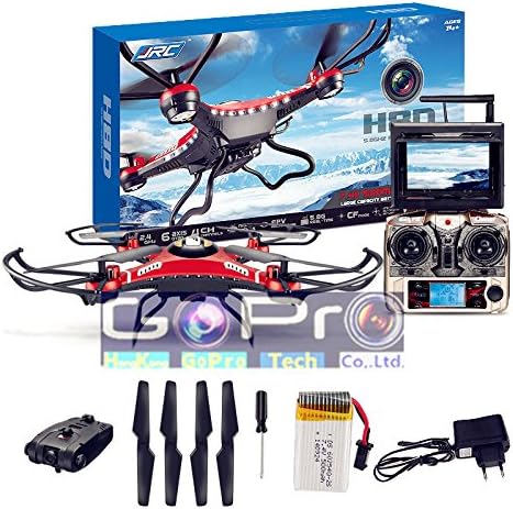 JJRC H8D FPV Headless Mode 6-Axis 2.4Ghz Gyro RTF RC Quadcopter Helicopter Drone with 5.8G 2MP HD Camera Red EU Plug with US Adapter by Leimin Tech