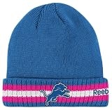 Reebok Detroit Lions Breast Cancer Awareness Sideline Cuffed Knit Hat One Size Fits All