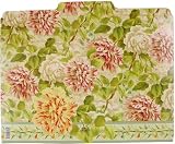 Pink Florals Colorful Design gorgeous richly colored set of 10 Tabbed file folders