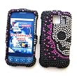 LG Optimus S LS670 (Sprint) Snap-on Protector Hard Case Rhinestone Cover "Halfskull" Design