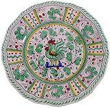 Heavy Duty Melamine Ceramic Inspired Design 11 Dinner Plate ~ Green Rooster