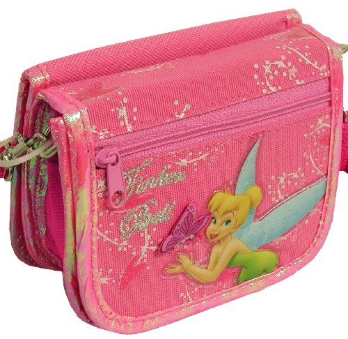 Tinkerbell Embroidered Glitter Wallet with Shoulder Strap