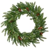 30 Pre-Lit Sitka Spruce With Cones Christmas Wreath - Clear Dura-Lit Lights