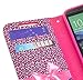 HTC Desire 512 Case, HTC Desire 510 Case, Magnetic Leather Flip Wallet Pouch HTC Desire 510, Slim Folio Case with Kickstand, 2 Credit Card Slot Wallet Pouch (HOT Pink Cheetah Bow)