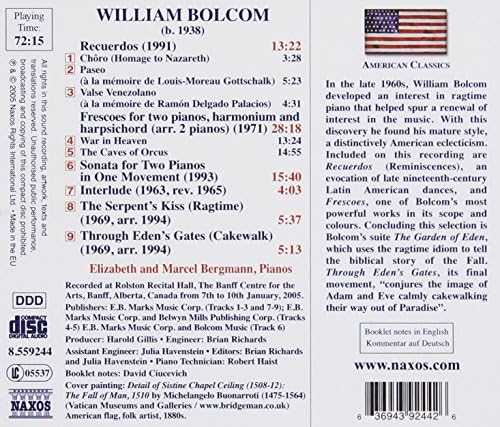 Bolcom: Music for Two Pianos: Recuerdos / Frescoes / Sonata in One Movement