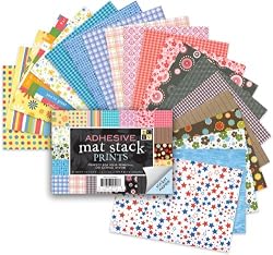 Adhesive Back Printed Paper Mat Stack 4.5x6.5, 60/Pad: Assorted
