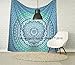 Aakriti Gallery Cotton Mandala Tapestry Wall Hanging - Bohemian Bedspread, Boho Blanket/Throw Tapestries for Living Room, Home Décor (Ombre, 92x82)