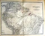 JOHNSTON ANTIQUE MAP 1888 SOUTH AMERICA BRAZIL PERU