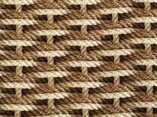 ColorWave Nautical Rope Doormat, Handwoven Lobster Rope Doormat, (Cape Gray & Warm Sand, 21 x 34)