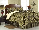 Review KingLinen  / 7Pcs Regal Black Comforter Set Bed in a Bag King
