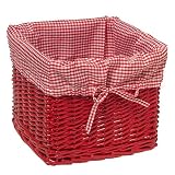 Set of 2 Red Baskets with Red Gingham Liners