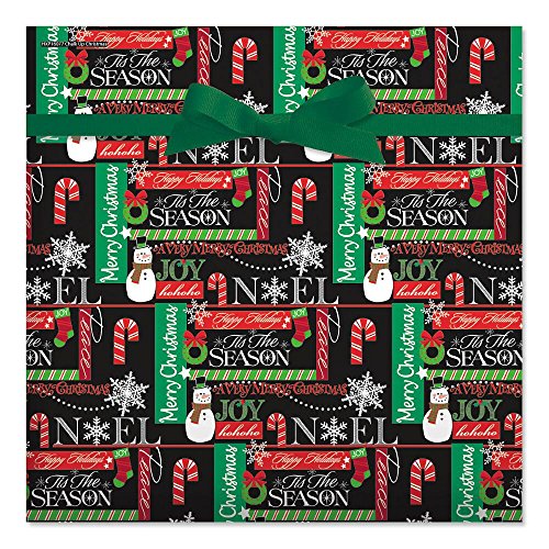 Chalk Up Christmas Jumbo Rolled Gift Wrap- 72 sq ft.
