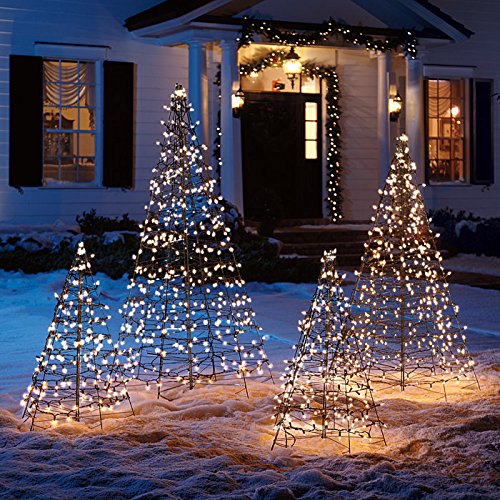 Pre-lit Fold-Flat Metal Christmas Tree
