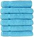SALBAKOS 100% Turkish Cotton Hand Towel Set of 6 16x30 inch | Heirloom Quality | Hotel & Spa Collection | Ultra Soft, Super Absorbent, Long Lasting Hand Towels | Made in Turkey (Aqua, 6 Hand Towels)