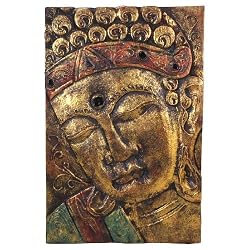 Buddha Wall Hanging: Hand Carved Buddha Panel