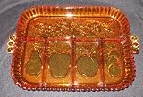 Vintage Amber Indiana Fruit Relish Tray
