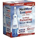 NeilMed Sinugator Cordless Pulsating Nasal Wash with 30 Premixed Packets