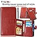 TabPow Galaxy S7 Case, S7 Case, 9 Card Slot Series - Wallet Folio PU Leather Case Cover with Detachable Magnetic Hard Case for Samsung Galaxy S7, Brown
