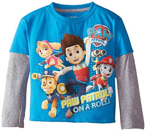 Nickelodeon Little Boys' Paw Patrol On A Roll Group Shot TB Twofer, Turquoise, 2T