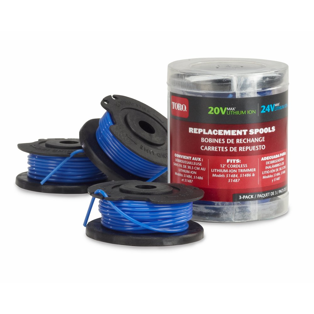 Toro 88524 3Pack Replacement Spools Trimmers, 20/24volt, 12Inch