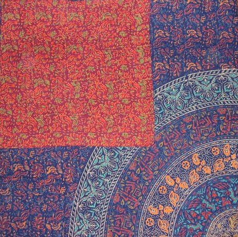 Reversible Duvet Cover-Sanganeer Print-F/Q