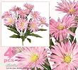 Four 19" Spider Gerbera Daisy Artificial Silk Flower Bushes _hot Pink