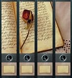 File Art - Design Etiketten - Motiv Book Rose - breit