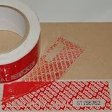 JVCC TEV-SN Tamper Evident Serial Number Carton Sealing Tape: 2 in. x 49 yds. (Red)