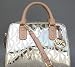 Michael Kors Monogram MK Embossed Patent Small Satchel Pale Gold