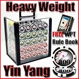 1,000 Ct Yin Yang 13.5 Gram Clay Poker Chip Set w/ Acrylic Case & Chip Trays & Free WPT Book